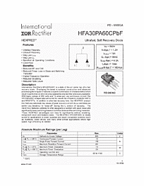 DataSheet HFA30PA60CPBF pdf