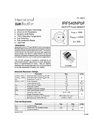 DataSheet IRF540NPBF pdf