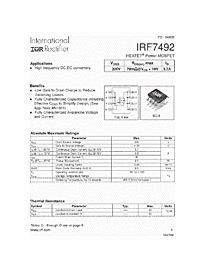 DataSheet IRF7492 pdf