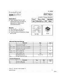 DataSheet IRF7831 pdf