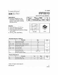 DataSheet IRF8910 pdf