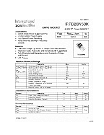 DataSheet IRFB20N50K pdf