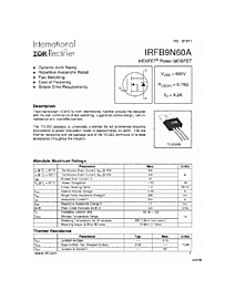 DataSheet IRFB9N60A pdf