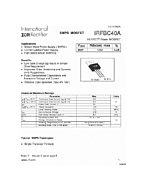 DataSheet IRFBC40A pdf