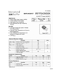 DataSheet IRFPS43N50K pdf