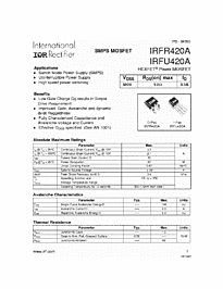 DataSheet IRFR420A pdf