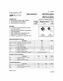 DataSheet IRFR430A pdf