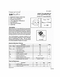 DataSheet IRFZ44NPBF pdf