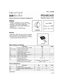 DataSheet IRG4BC40S pdf