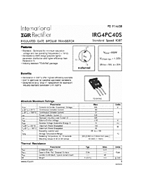 DataSheet IRG4PC40S pdf