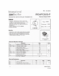 DataSheet IRG4PC50S-P pdf