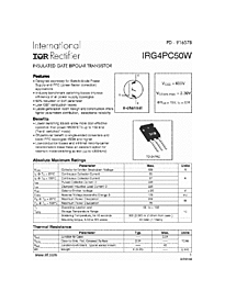 DataSheet IRG4PC50W pdf