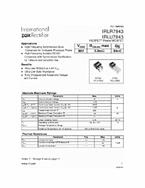 DataSheet IRLR7843 pdf