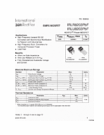 DataSheet IRLR8203PBF pdf