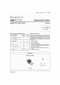 DataSheet MBR20100CTKPBF pdf