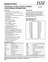 DataSheet IS42S16100C1 pdf