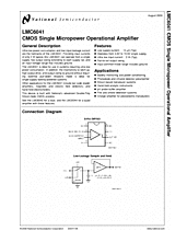 DataSheet LMC6041 pdf