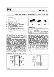 DataSheet M74HC192 pdf