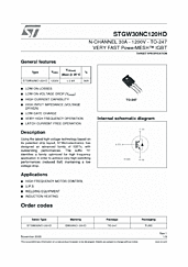 DataSheet STGW30NC120HD pdf